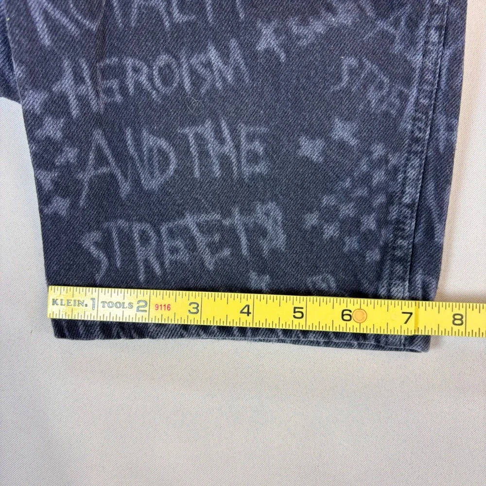 Ksubi Anti K Heroism Jeans Men's 34x30 Black Relaxed All Over Print Gaphic Denim
